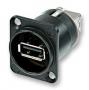 NAUSB-W-B NEUTRIK Presa da pannello USB 2 type A e B nera NAUSB-W-B NEUTRIK Presa da pannello USB 2 type A e B nera
